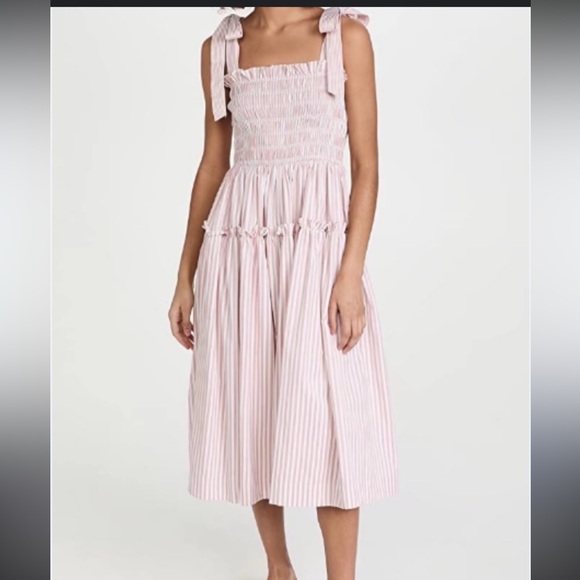 En Saison Dresses & Skirts - En Saison Pink Striped Midi Dress